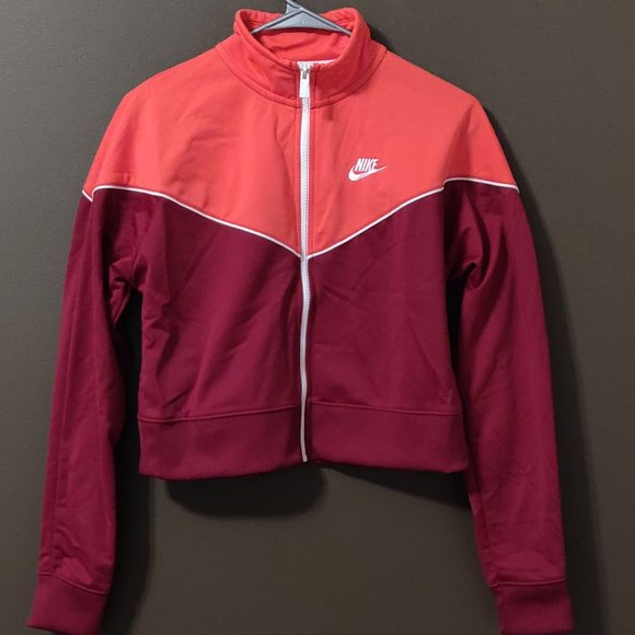 Nike Women's full zip mock neck colorblock crop jacket SIZE SMALL - Picture 1 of 3